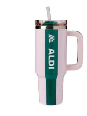 Aldi Gear 50th Bday Pink & Green 40oz Stainless Steel Tumbler Limited 2026 NEW